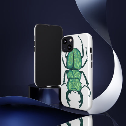Green Beetle Phone Case - Tough Cases, Insect Lover Gift, Nature Lover Accessory, Unique Phone Cover, Eco-Friendly Design