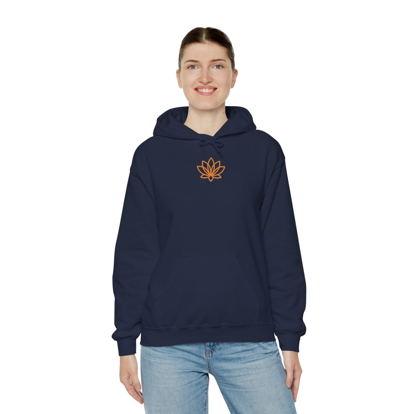 Serene Adventure Hoodie with Lotus Design, Eco-Friendly Sweatshirt for Outdoors, Yoga, Surfing, Beach Days, Mindfulness, Gift for Her, Gift for Him, Kayak Sweatshirt, Outdoor Designs