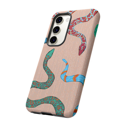 Colorful Snake Phone Case, Tough Phone Case, Unique Phone Cover, Animal Print Case, Gifts for Her, Trendy Accessories
