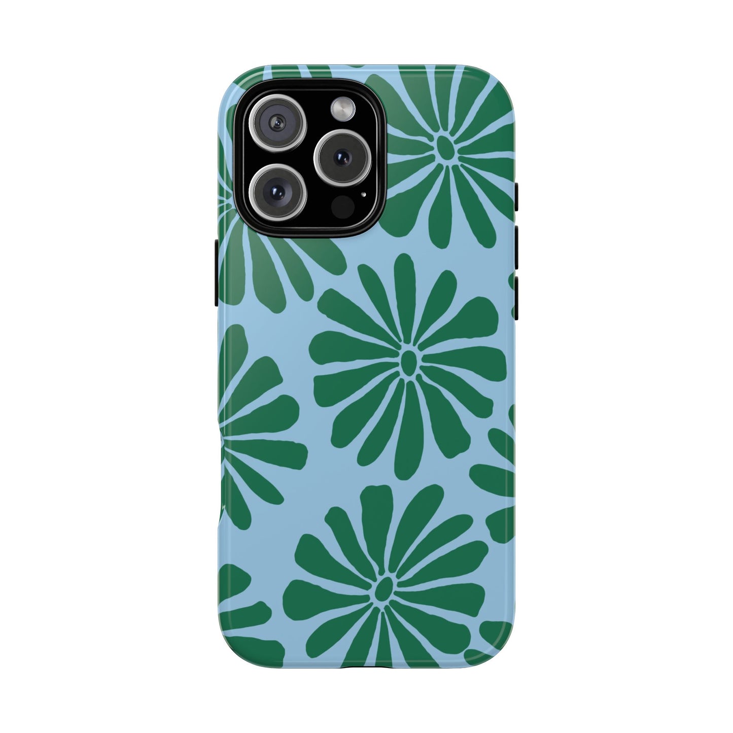 Stylish iPhone Case, Floral Phone Cover, Tough Phone Cases, Green Daisy Design, Unique Gift for Her, Spring Accessories