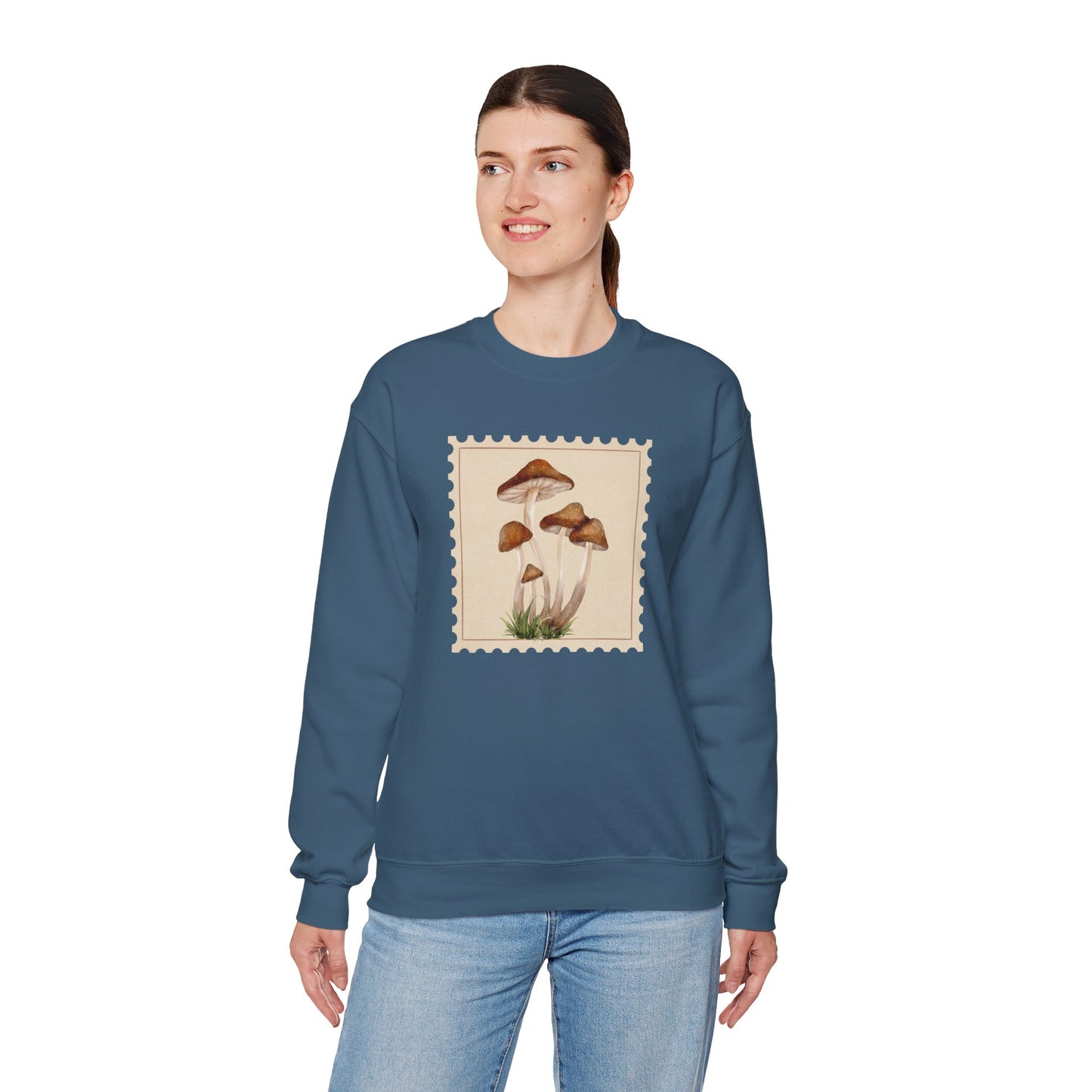 Mushroom Vibes Unisex Crewneck Sweatshirt - Cozy Fashion, Nature Lover Gift, Fall Outfit, Eco-Friendly Style, Perfect for Autumn, Artsy Sweatshirts, Premium, Nature-inspired Crewnecks