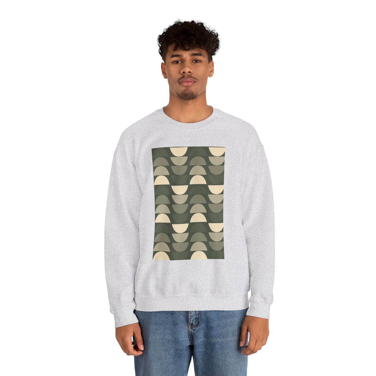 Stylish Geometric Crewneck Sweatshirt for Relaxed Vibes, Cozy Layer, Unisex Fashion Piece, Perfect Gift for Art Lovers, Casual Wear