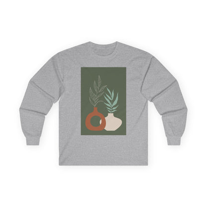 Botanical Art Long Sleeve Tee, Cozy Unisex Top, Spring Fashion, Nature Lovers Gift, Eco-Friendly Style, Casual Everyday Wear