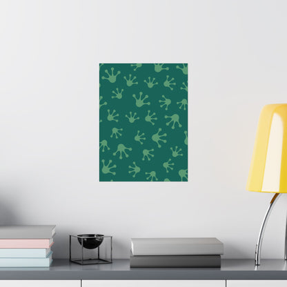 Frog Splash Art Prints, Fun Wall Decor for Kids, Nursery Room Accent, Green Frog Pattern Posters, Gift for Frog Lovers