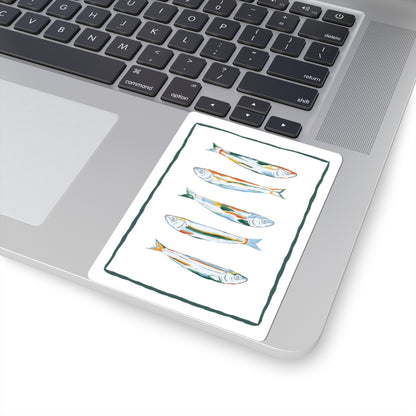 Artistic Fish Kiss-Cut Stickers, Ocean Decor, Laptop Stickers, Unique Gift, Aquatic Aesthetic, Watercolor Design, Cute Stickers, Fish Sticker, Quirky Fun Stickers
