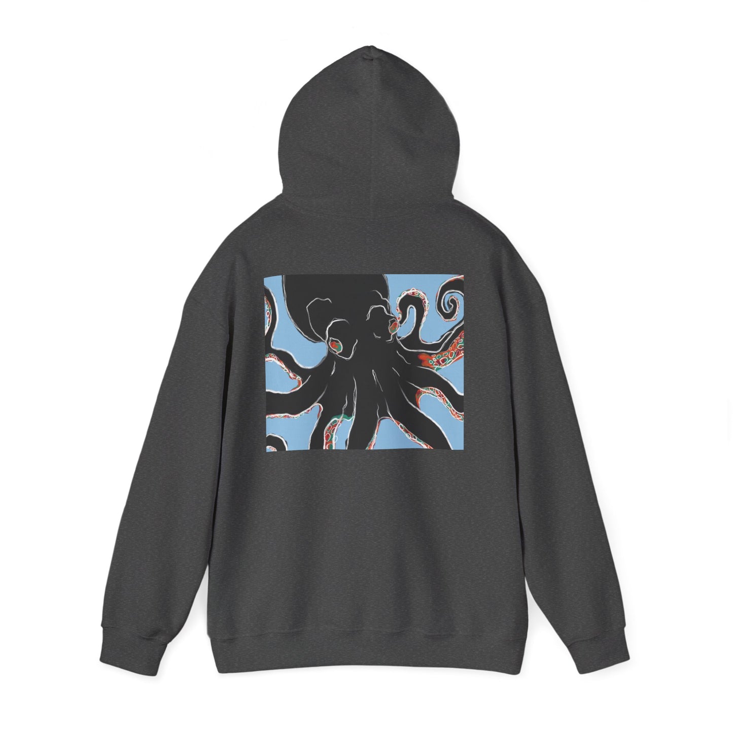 Zen Frog Octopus Unisex Heavy Blend Hooded Sweatshirt, Cozy Graphic Hoodie, Gift for Ocean Lovers, Unique Casual Wear, Relaxed Style