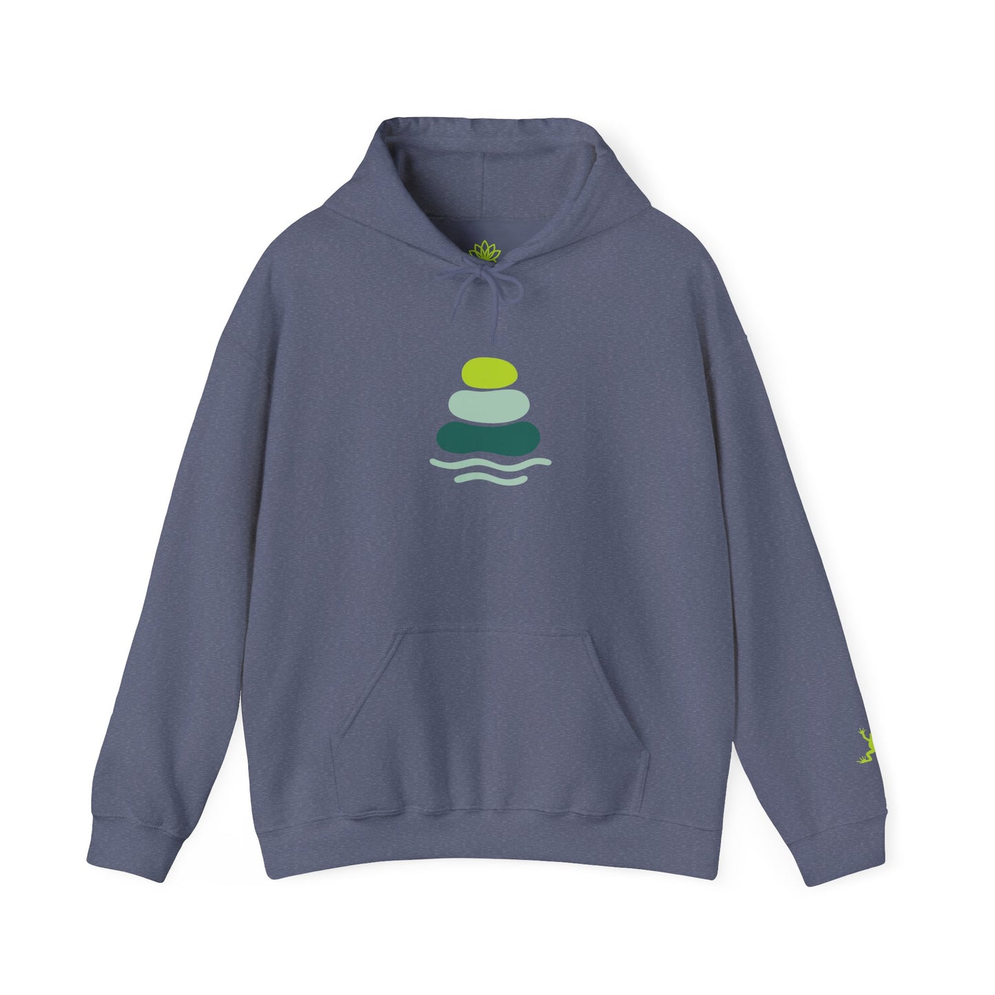 Serene Stacked Stones Hoodie, Unisex Sweatshirt for Mindfulness, Cozy Layer for Relaxation, Gift for Yoga Lovers, Perfect for Meditation