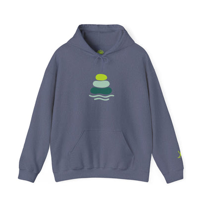 Serene Stacked Stones Hoodie, Unisex Sweatshirt for Mindfulness, Cozy Layer for Relaxation, Gift for Yoga Lovers, Perfect for Meditation