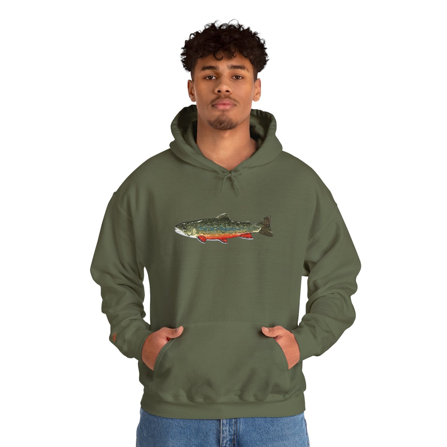 Trout Design Heavy Blend Hoodie, Fishing Gift, Outdoor Apparel, Comfortable Sweatshirt, Unisex Hoodie, Casual Fishing Wear
