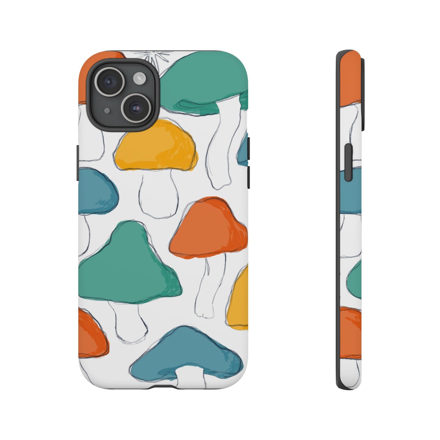 Mushroom Phone Case with Colorful Design, Tough Cases, Floral Tech Accessories, Gift for Nature Lovers, Trending Phone Cover