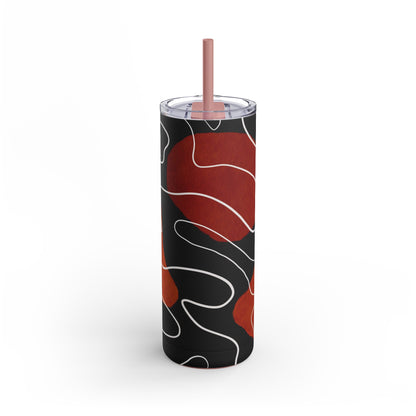 Stylish Matte Tumbler with Abstract Design, Perfect for Gifts, Travel, Coffee Lovers, Home Decor, and Reusable Drinkware