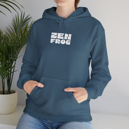 Zen Frog Octopus Unisex Heavy Blend Hooded Sweatshirt, Cozy Graphic Hoodie, Gift for Ocean Lovers, Unique Casual Wear, Relaxed Style