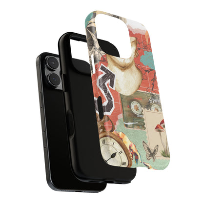Artistic iPhone Case, Tough Cases with Vintage Design, Unique Phone Cover, Gift for Art Lovers, Protective Case for All Occasions, Vintage Collage Art
