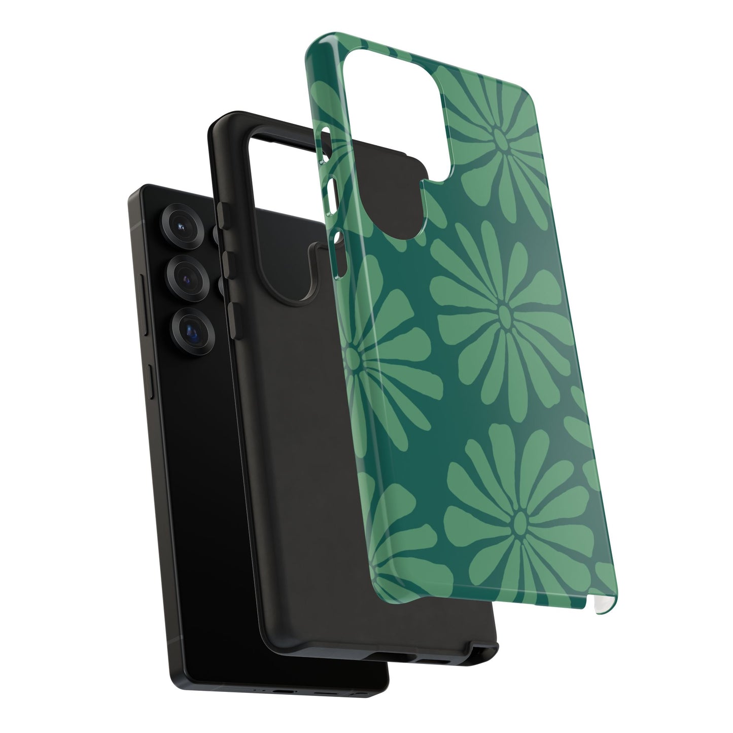 Stylish iPhone Case, Floral Phone Cover, Tough Phone Cases, Green Daisy Design, Unique Gift for Her, Spring Accessories
