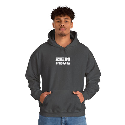 Zen Frog Octopus Unisex Heavy Blend Hooded Sweatshirt, Cozy Graphic Hoodie, Gift for Ocean Lovers, Unique Casual Wear, Relaxed Style