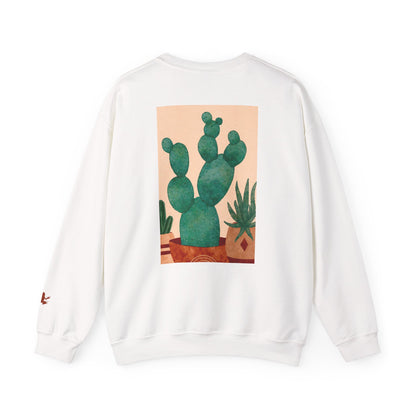 Cactus Art Crewneck Sweatshirt - Cozy unisex pullover, perfect for plant lovers, everyday wear, gifts for him/her, and casual outings