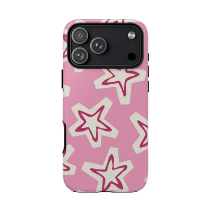Starry Pink Phone Case | Tough Cases for Trendy Protection, Cute Gift, Fun Design, Holiday Match, Everyday Use