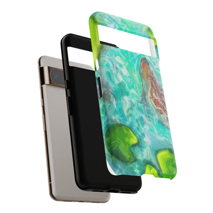 Watercolor Phone Case, Nature Lover Gift, Tough Phone Cover, Phone Accessory, Unique Design for Spring/Summer, Lily Pad, Fish Pond