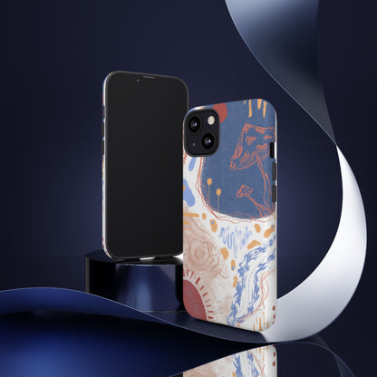 Artistic Phone Case with Abstract Design, Tough Phone Case, Unique Gift, Trendy Accessories, Modern Art Case, Stylish Tech Gear