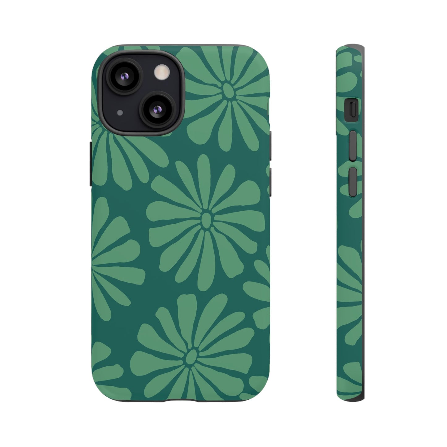 Stylish iPhone Case, Floral Phone Cover, Tough Phone Cases, Green Daisy Design, Unique Gift for Her, Spring Accessories
