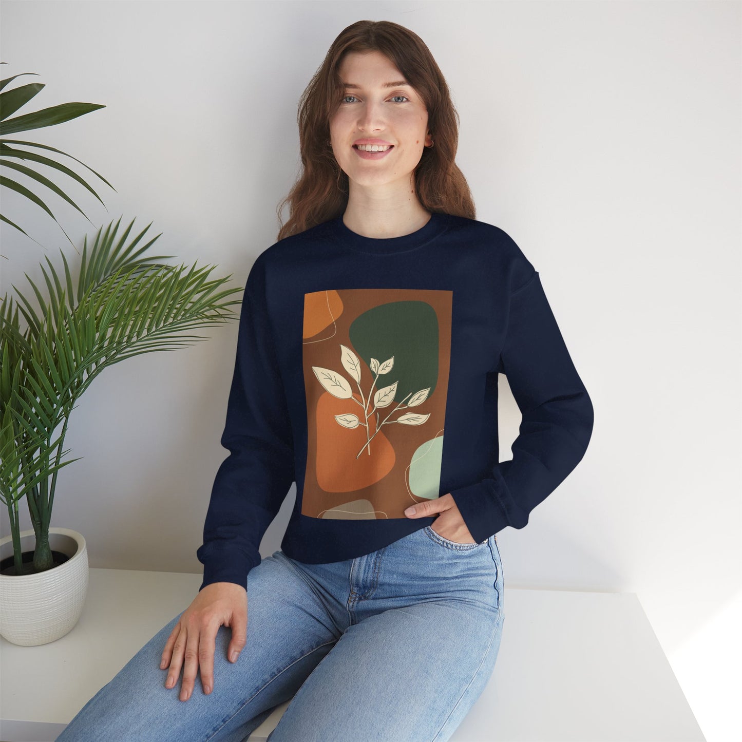 Botanical Print Crewneck Sweatshirt | Cozy Unisex Sweatshirt, Fall Fashion, Casual Wear, Gift for Her, Botanical Art
