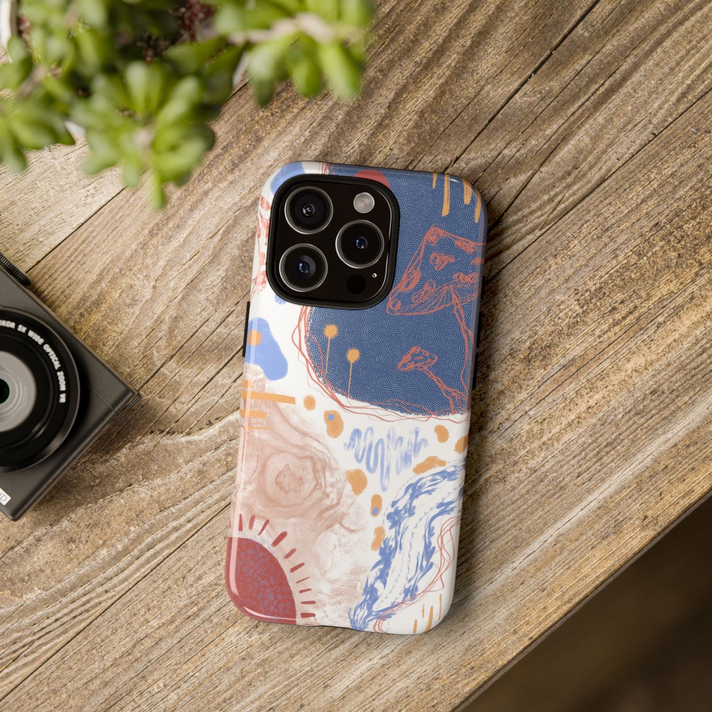 Artistic Phone Case with Abstract Design, Tough Phone Case, Unique Gift, Trendy Accessories, Modern Art Case, Stylish Tech Gear
