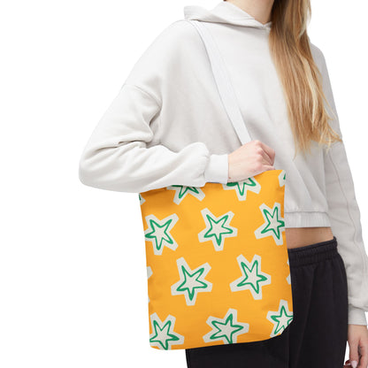 Starry Yellow Tote Bag | Stylish Grocery Tote, Eco-Friendly Bag, Beach Bag, Weekend Getaway, Custom Design