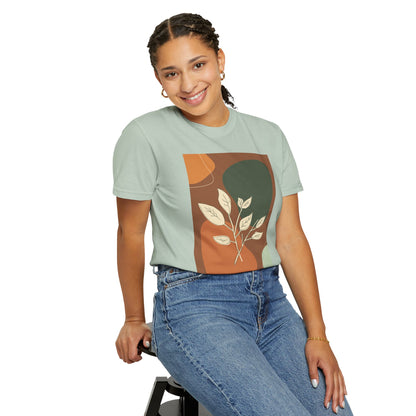 Boho Leafy T-Shirt, Unisex Short Sleeve Tee, Casual Wear, Earthy Aesthetic, Gifts for Nature Lovers, Comfortable Everyday Style
