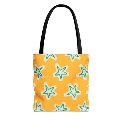 Starry Yellow Tote Bag | Stylish Grocery Tote, Eco-Friendly Bag, Beach Bag, Weekend Getaway, Custom Design