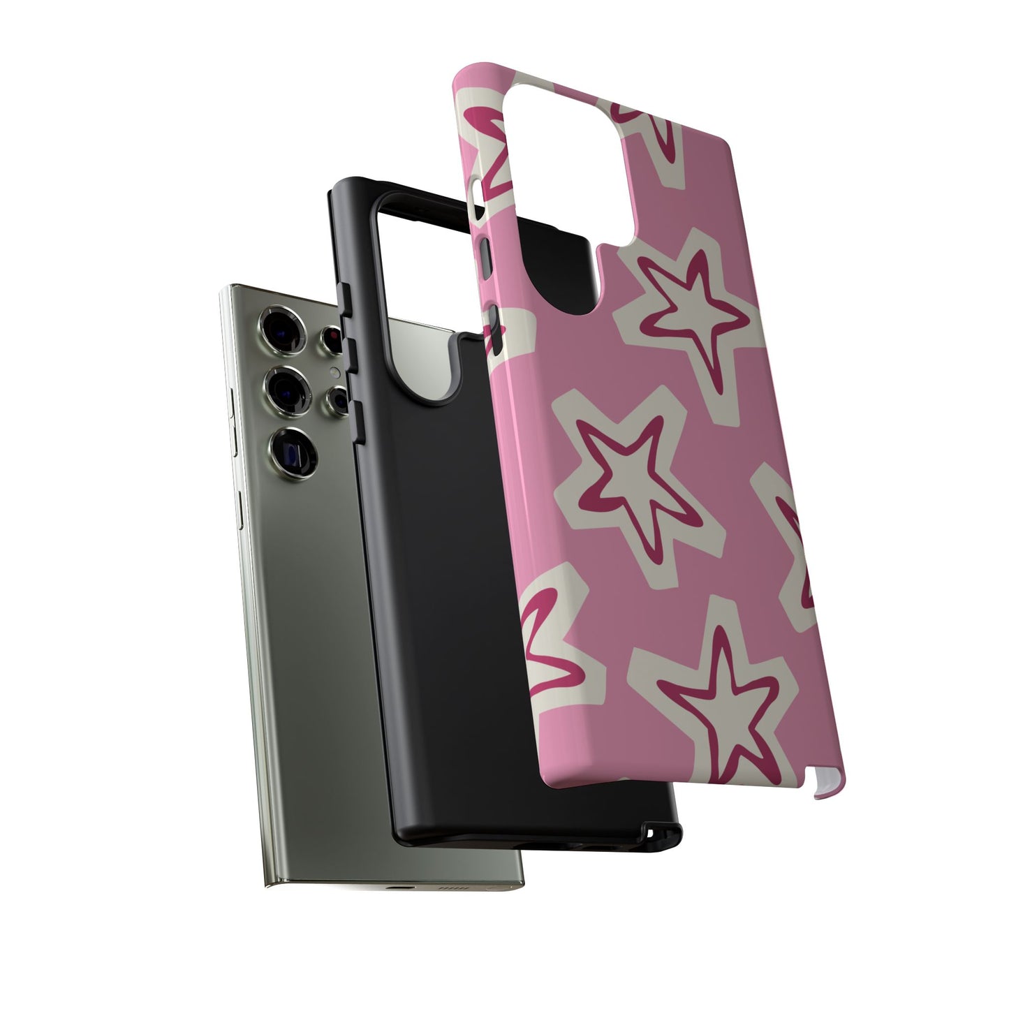 Starry Pink Phone Case | Tough Cases for Trendy Protection, Cute Gift, Fun Design, Holiday Match, Everyday Use