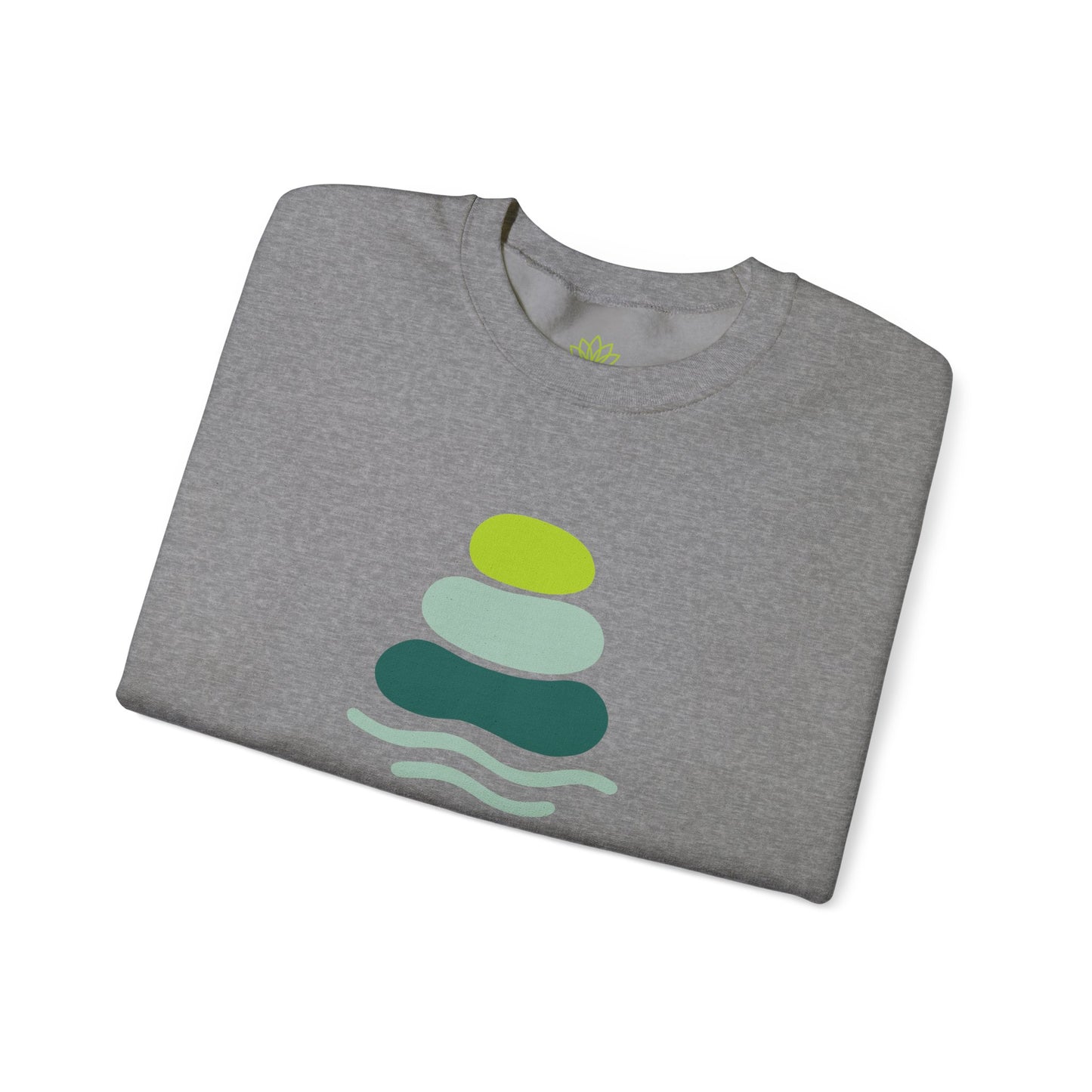 Serene Stones Unisex Crewneck Sweatshirt, Cozy Sweatshirt, Relaxation Apparel, Casual Wear, Mindfulness Gift