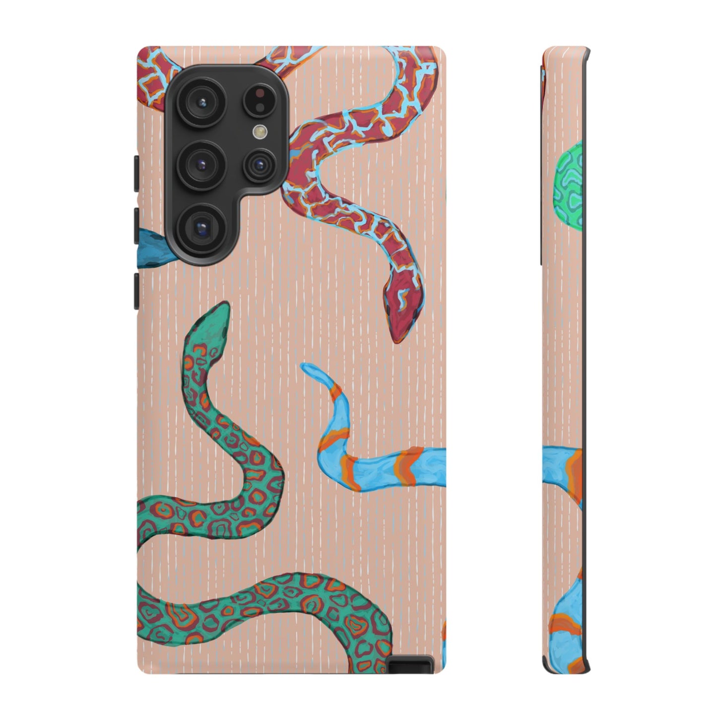 Colorful Snake Phone Case, Tough Phone Case, Unique Phone Cover, Animal Print Case, Gifts for Her, Trendy Accessories