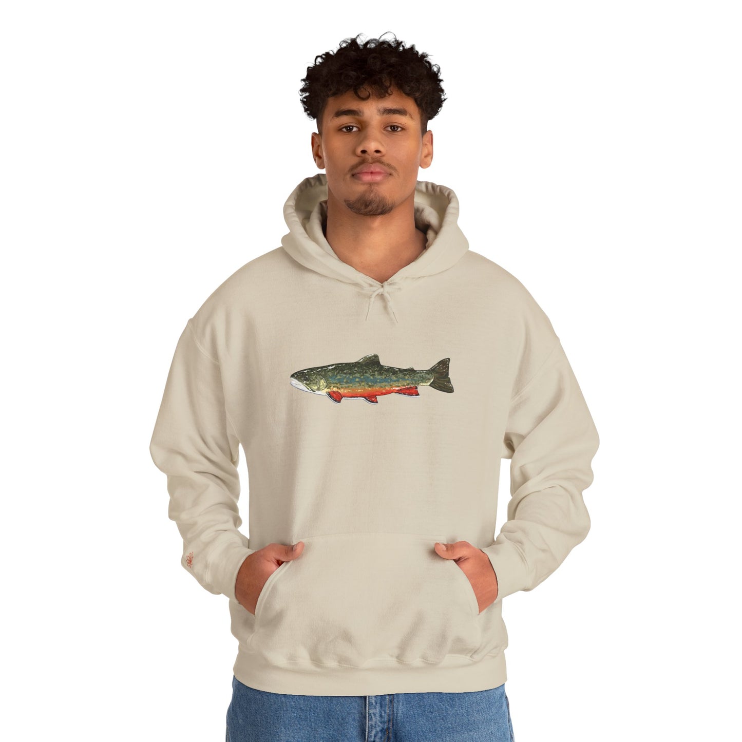 Trout Design Heavy Blend Hoodie, Fishing Gift, Outdoor Apparel, Comfortable Sweatshirt, Unisex Hoodie, Casual Fishing Wear