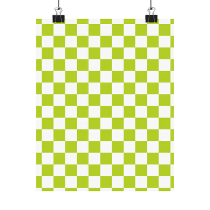 Green Checkerboard Wall Art Prints, Modern Home Decor, Minimalist Room Styling, Artistic Gifts for Any Occasion, Chic Decorative Posters