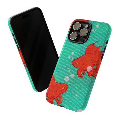 Vibrant Goldfish Phone Case, Colorful iPhone Cover, Ocean Vibe Accessory, Unique Gift for Fish Lovers, Cute Phone Cases