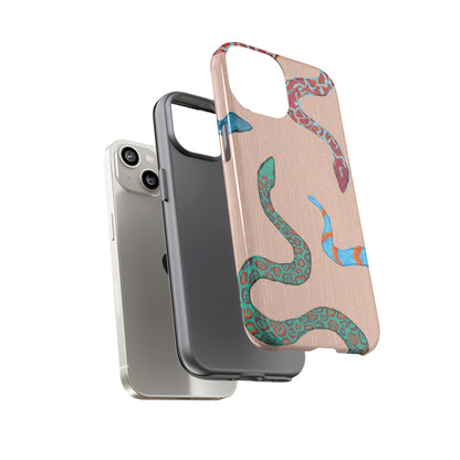 Colorful Snake Phone Case, Tough Phone Case, Unique Phone Cover, Animal Print Case, Gifts for Her, Trendy Accessories