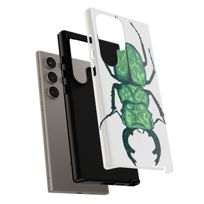 Green Beetle Phone Case - Tough Cases, Insect Lover Gift, Nature Lover Accessory, Unique Phone Cover, Eco-Friendly Design