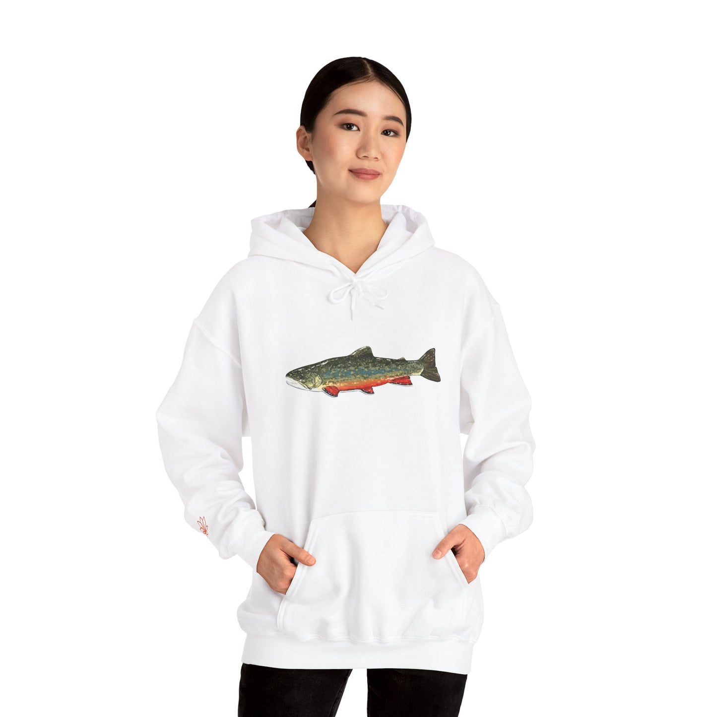 Trout Design Heavy Blend Hoodie, Fishing Gift, Outdoor Apparel, Comfortable Sweatshirt, Unisex Hoodie, Casual Fishing Wear