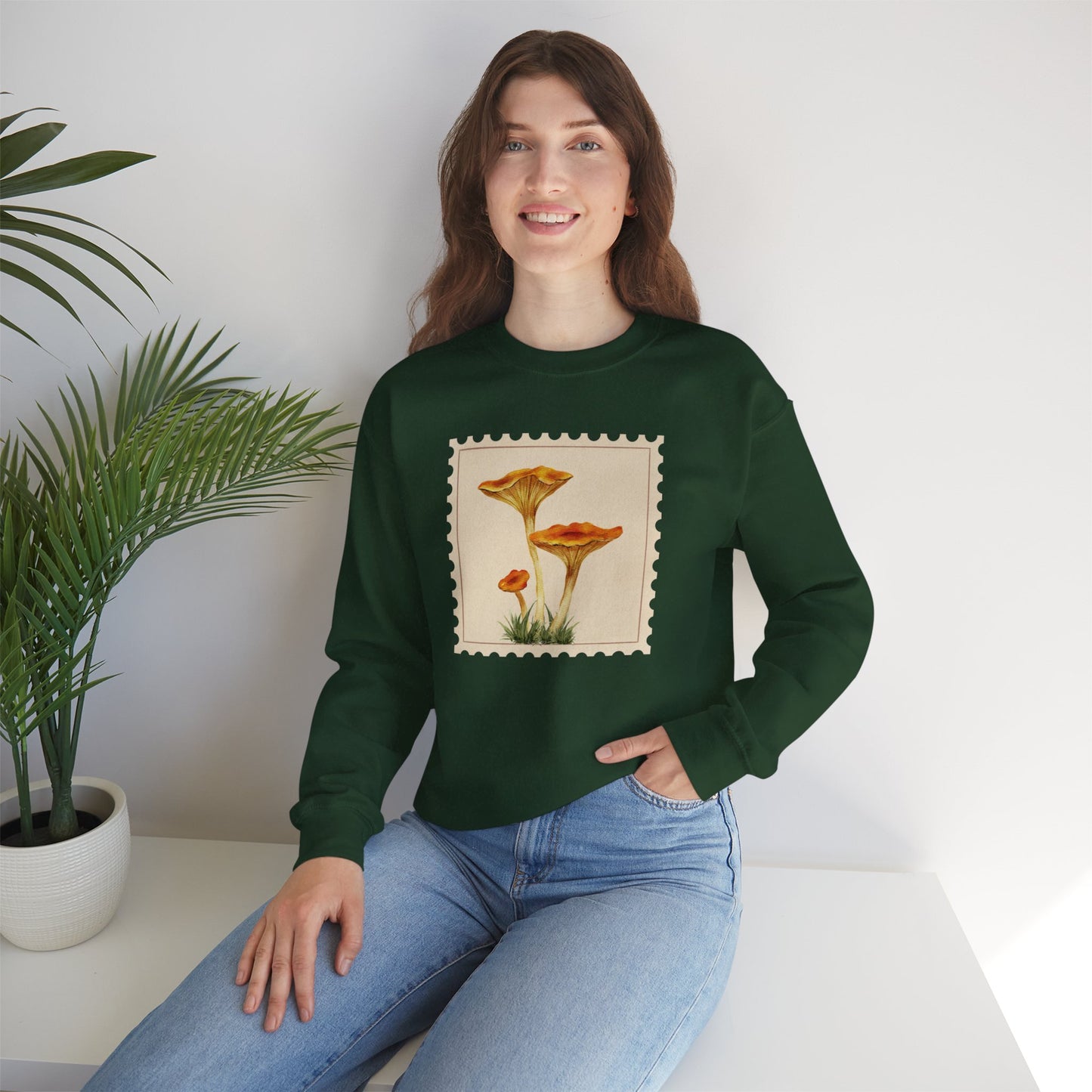 Vintage Floral Crewneck Sweatshirt, Cozy Fall Wear, Unisex Gift, Mushroom Art Apparel, Nature Lover Outfit, Comfy Mushroom Crewneck, Vintage Style