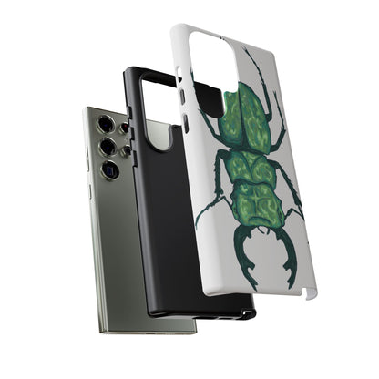 Green Beetle Phone Case - Tough Cases, Insect Lover Gift, Nature Lover Accessory, Unique Phone Cover, Eco-Friendly Design