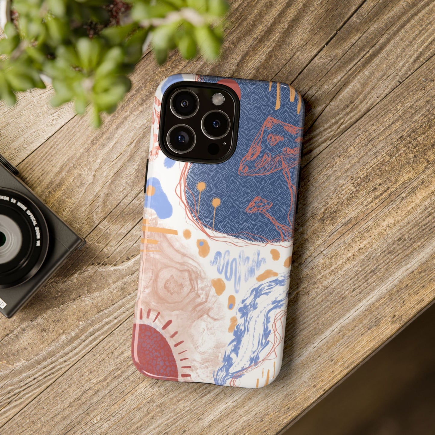 Artistic Phone Case with Abstract Design, Tough Phone Case, Unique Gift, Trendy Accessories, Modern Art Case, Stylish Tech Gear