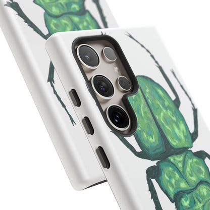 Green Beetle Phone Case - Tough Cases, Insect Lover Gift, Nature Lover Accessory, Unique Phone Cover, Eco-Friendly Design