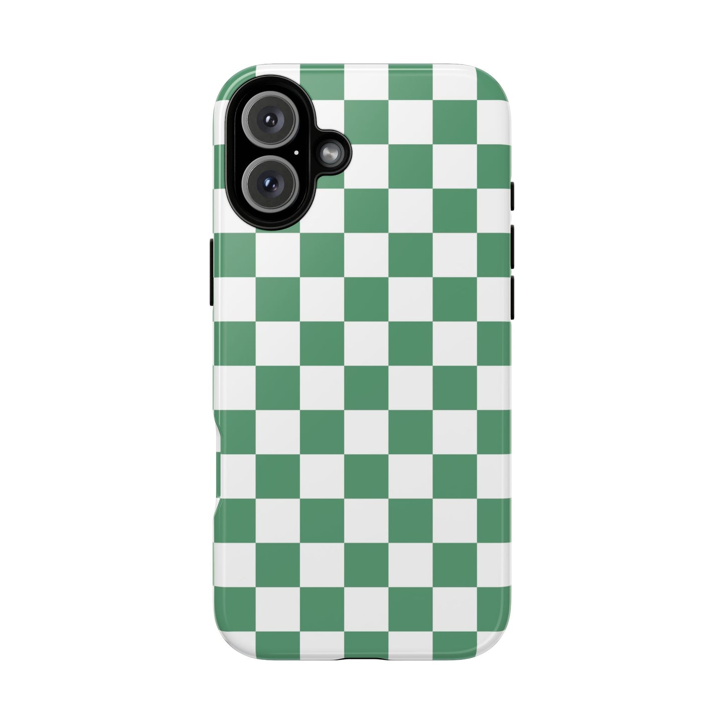 Stylish Phone Case - Green Checker Print, Trendy Phone Cover, Unique Gift, Modern Accessories, Eco-Friendly Case