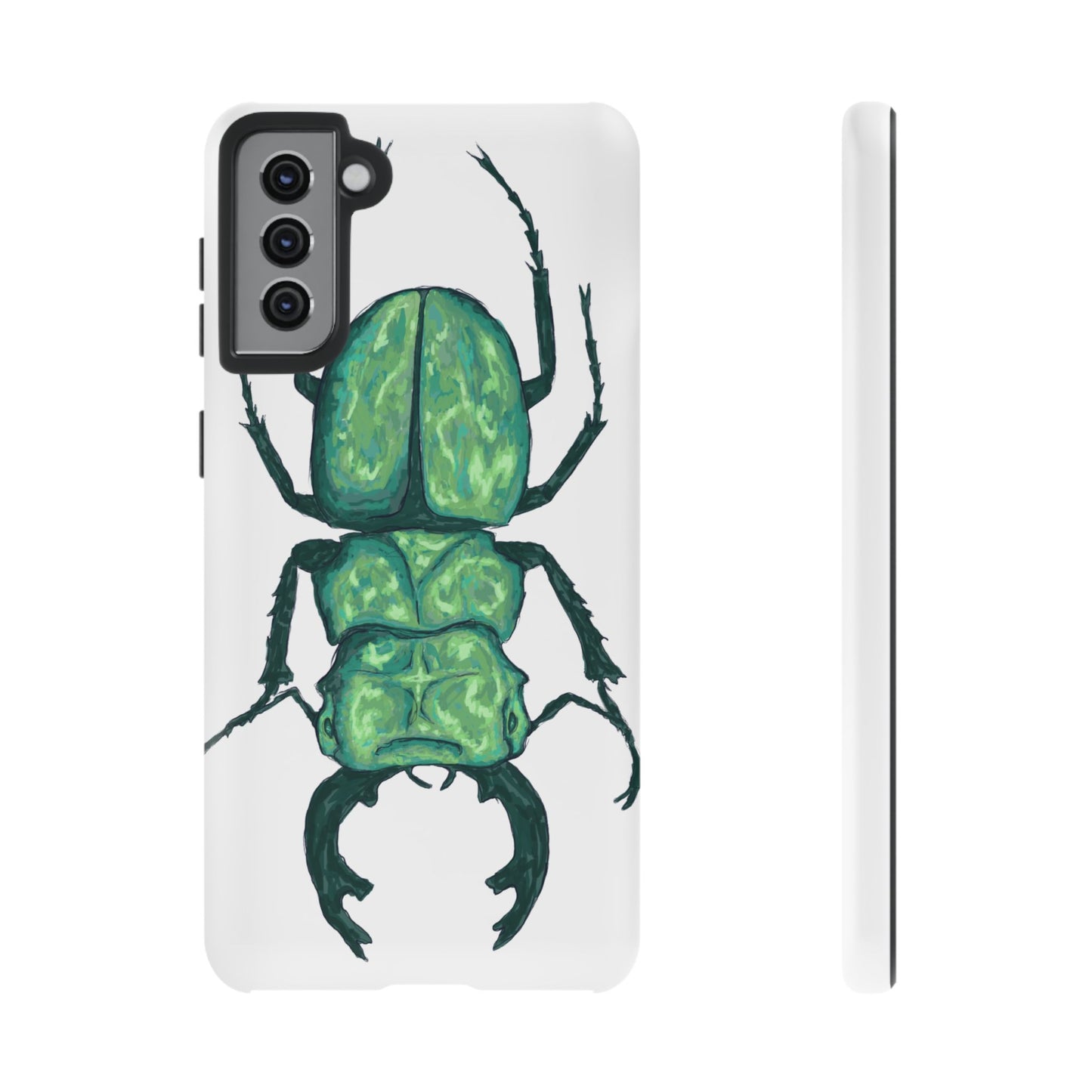 Green Beetle Phone Case - Tough Cases, Insect Lover Gift, Nature Lover Accessory, Unique Phone Cover, Eco-Friendly Design