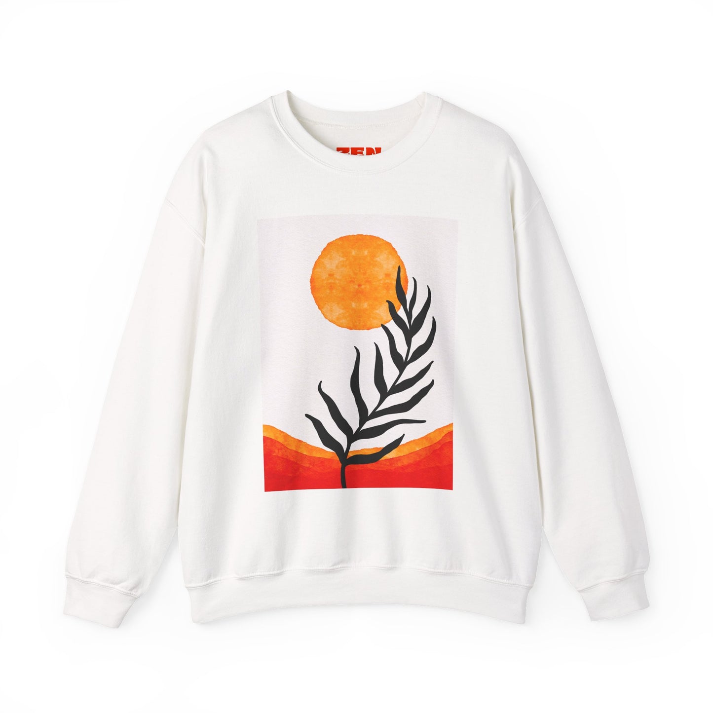 Bohemian Sun & Leaf Crewneck Sweatshirt, Cozy Unisex Sweatshirt, Nature-Inspired Apparel, Fall Fashion, Gift for Nature Lovers
