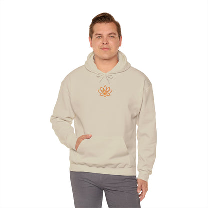 Serene Adventure Hoodie with Lotus Design, Eco-Friendly Sweatshirt for Outdoors, Yoga, Surfing, Beach Days, Mindfulness, Gift for Her, Gift for Him, Kayak Sweatshirt, Outdoor Designs