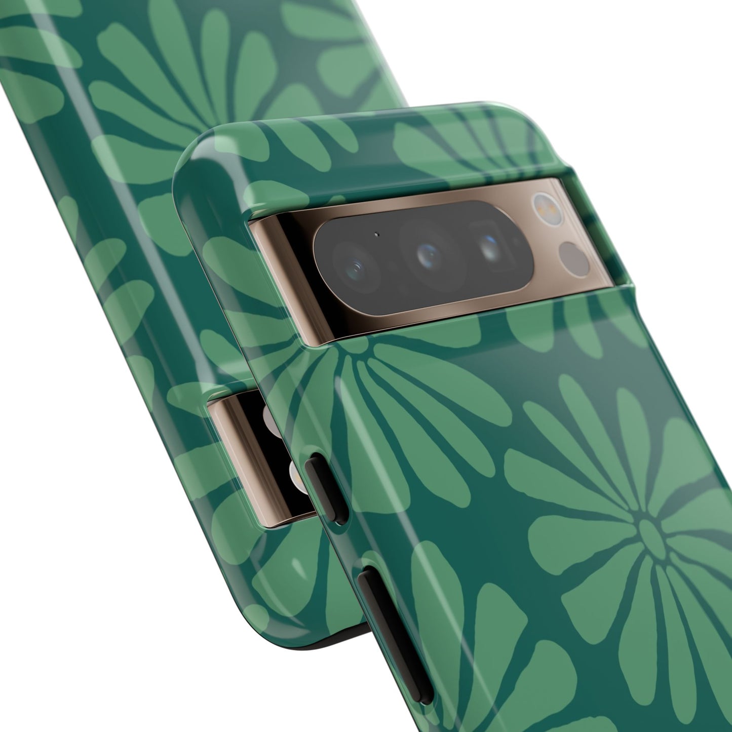Stylish iPhone Case, Floral Phone Cover, Tough Phone Cases, Green Daisy Design, Unique Gift for Her, Spring Accessories