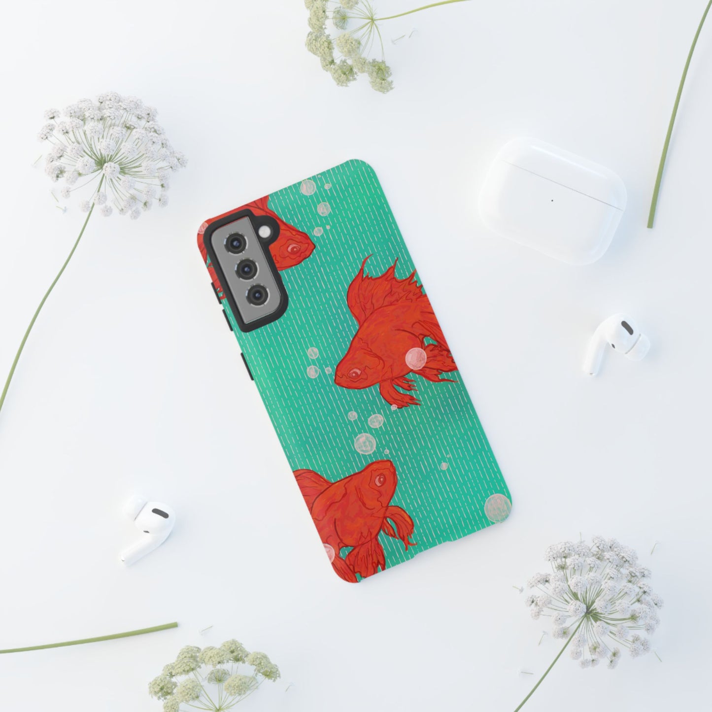 Vibrant Goldfish Phone Case, Colorful iPhone Cover, Ocean Vibe Accessory, Unique Gift for Fish Lovers, Cute Phone Cases