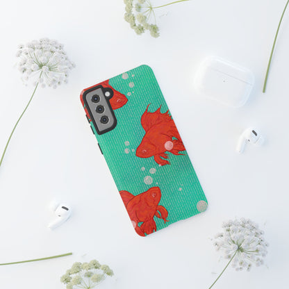 Vibrant Goldfish Phone Case, Colorful iPhone Cover, Ocean Vibe Accessory, Unique Gift for Fish Lovers, Cute Phone Cases