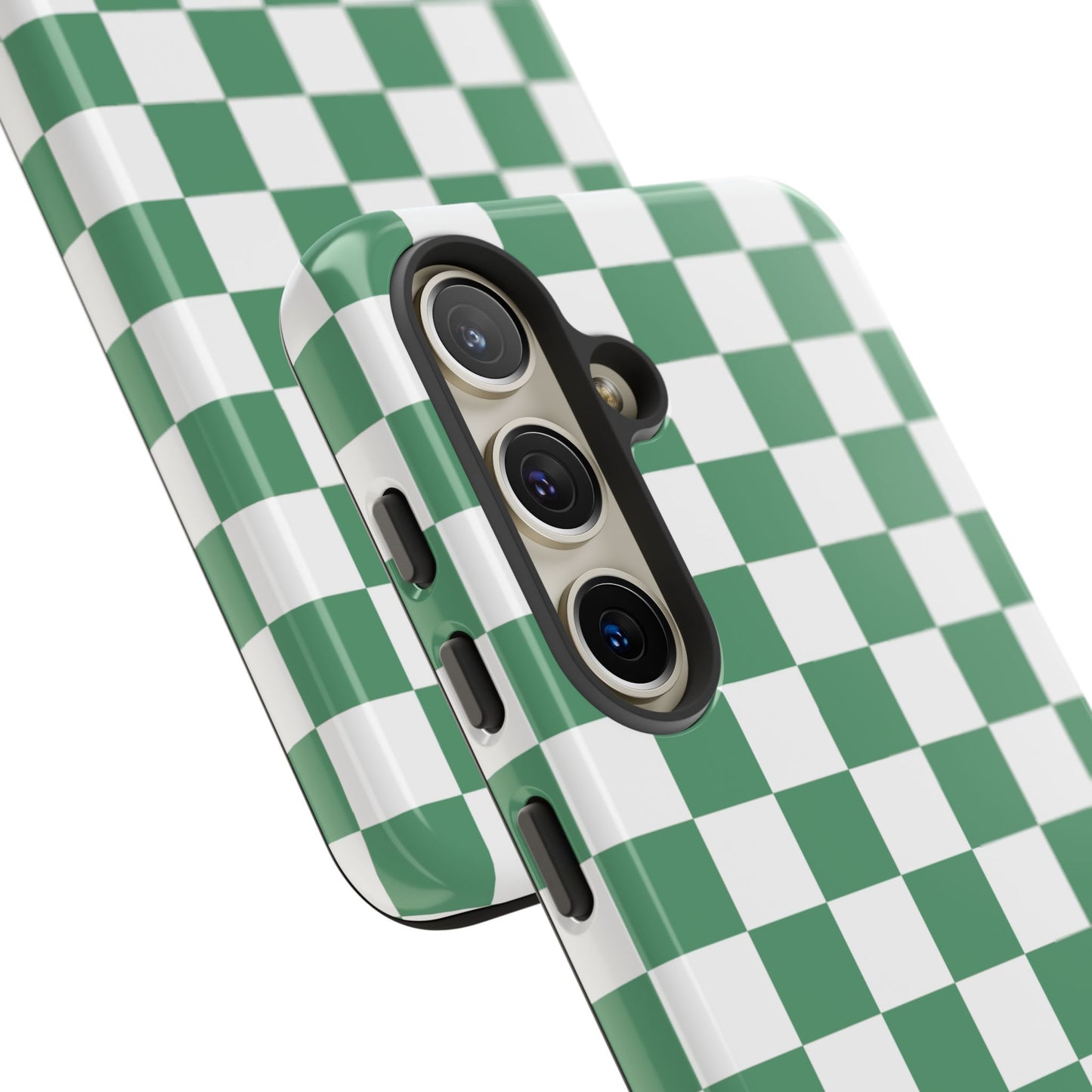 Stylish Phone Case - Green Checker Print, Trendy Phone Cover, Unique Gift, Modern Accessories, Eco-Friendly Case